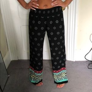 Black boho palazzo pants